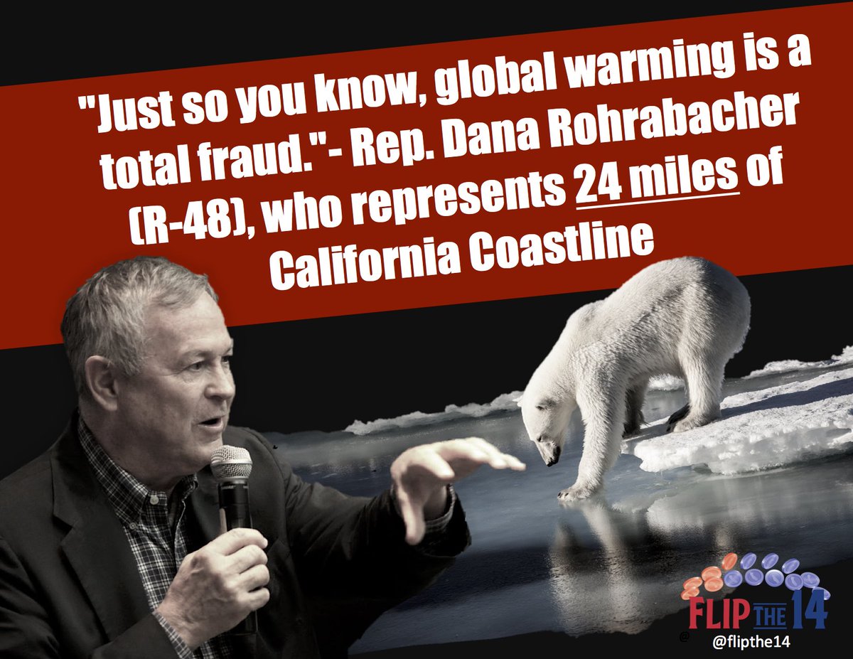 ActivateVote's tweet image. Did you see that Trump's political staff at the #EPA are pushing talking points that downplay the threat of #cliimatechange? That kind of rot exists in the Halls of Congress too. Exhibit A: #CA48's Rep. @DanaRohrabacher.