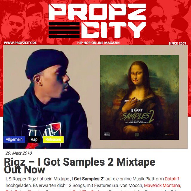 Rigz - I Got Samples 2 mixtape hosted by DJ Green Lantern out now @Rigz585 #rap #hiphop @DJGREENLANTERN propzcity.de #nyrap