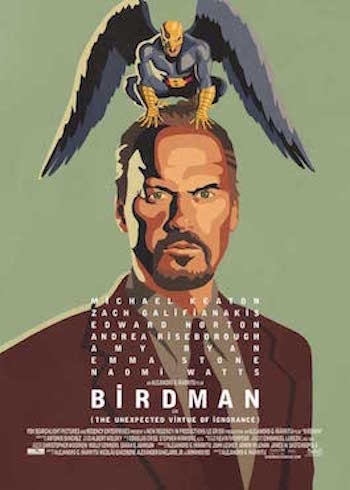 PariAdams's tweet photo. my Birdman poster made in InDesign, I got it pretty close to the original! #engl359 https://t.co/D7gw7uNQ0V