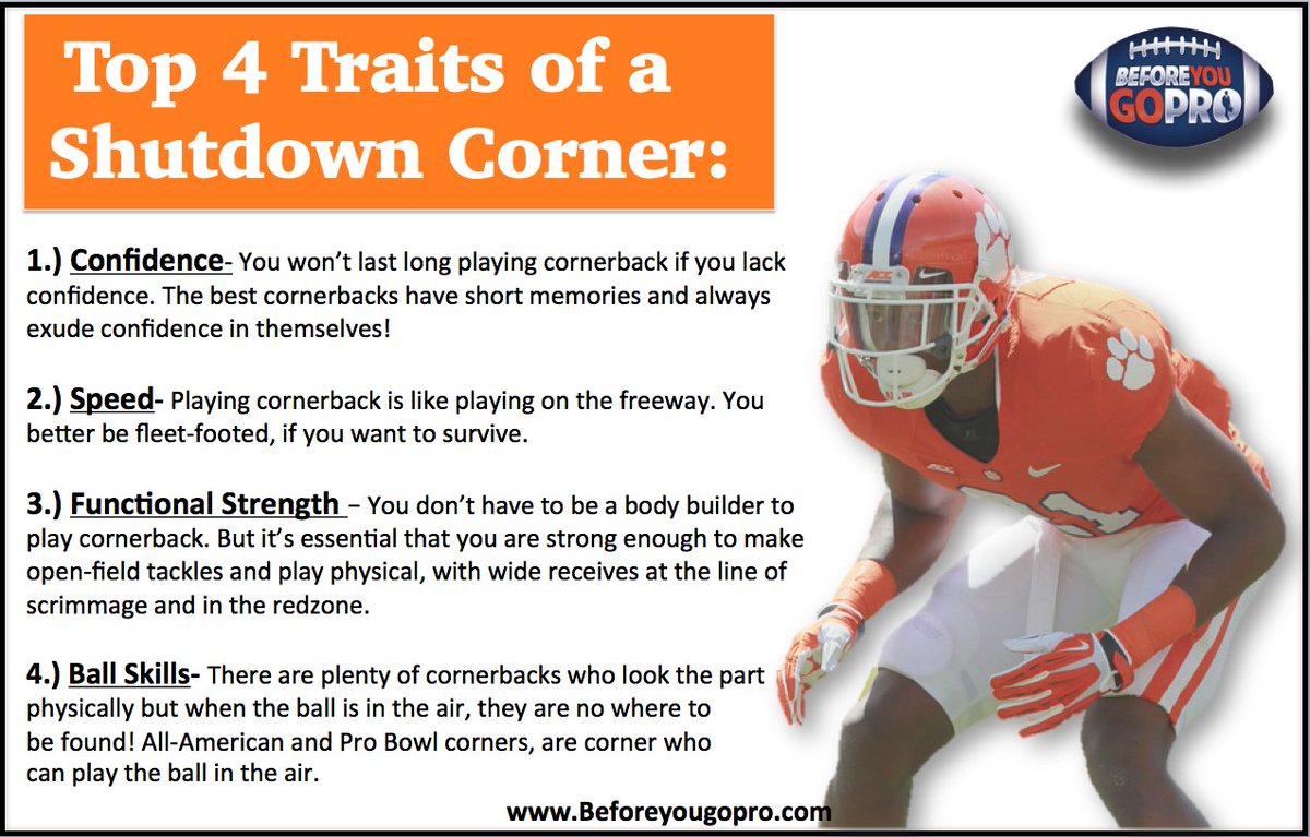 BeforeYouGoPro's tweet photo. For all the Cornerbacks out there that think they are college material. Here's a few areas that the top cornerbacks master! #Lockdowncorner #BYGP #OnanIsland #Pick6 #NCAA #Collegefootball #Corneback https://t.co/3TEa14CXv4