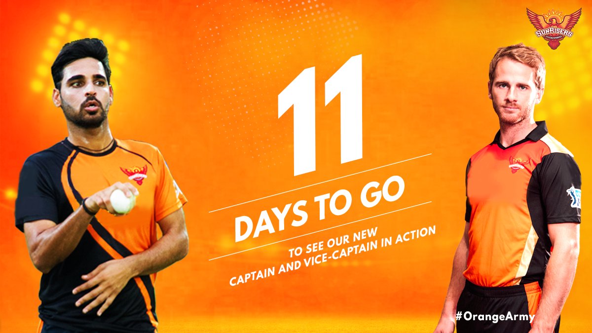 SunRisers's tweet photo. The #OrangeArmy captain and vice-captain are ready for battle. Book your tickets for the first match now: https://t.co/aAM49Cmvxa https://t.co/8fX6CEcnTv
