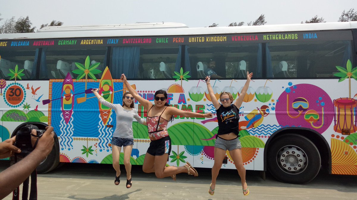 TourismKannur's tweet photo. @KeralaTourism #KeralaBlogExpress at the famous Muzhapilangad drive-in beach, Kannur which is the largest drive in beach in Asia. https://t.co/VO2rMMTQ46