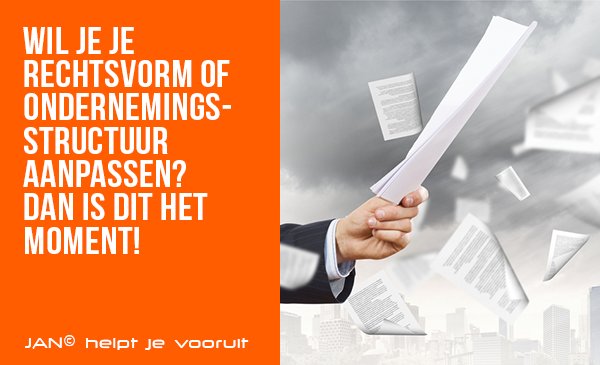 Ondernemers die efficiënt en tegen zo laag mogelijke kosten hun rechtsvorm of ondernemingsstructuur willen veranderen, doen er verstandig aan om snel in actie te komen. ow.ly/fwxu30j32mO #rechtsvorm #ondernemingsstructuur #ondernemen