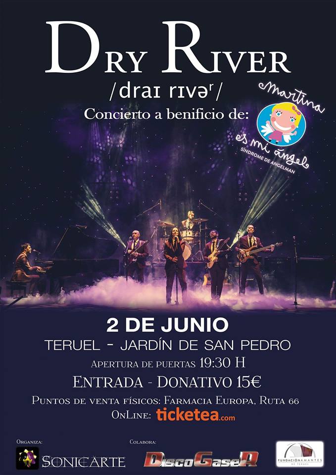 DryRiverOficial's tweet photo. 🥁🥁🥁Nueva fecha!!! 🥁🥁🥁
El próximo 2 de junio estaremos tocando en el Jardín De San Pedro en Teruel. 
Gracias a @acsonicarte  y a la asociación "Martina es mi Ángel" por contar con nosotros para un día tan especial. https://t.co/GVfh8mNYQH