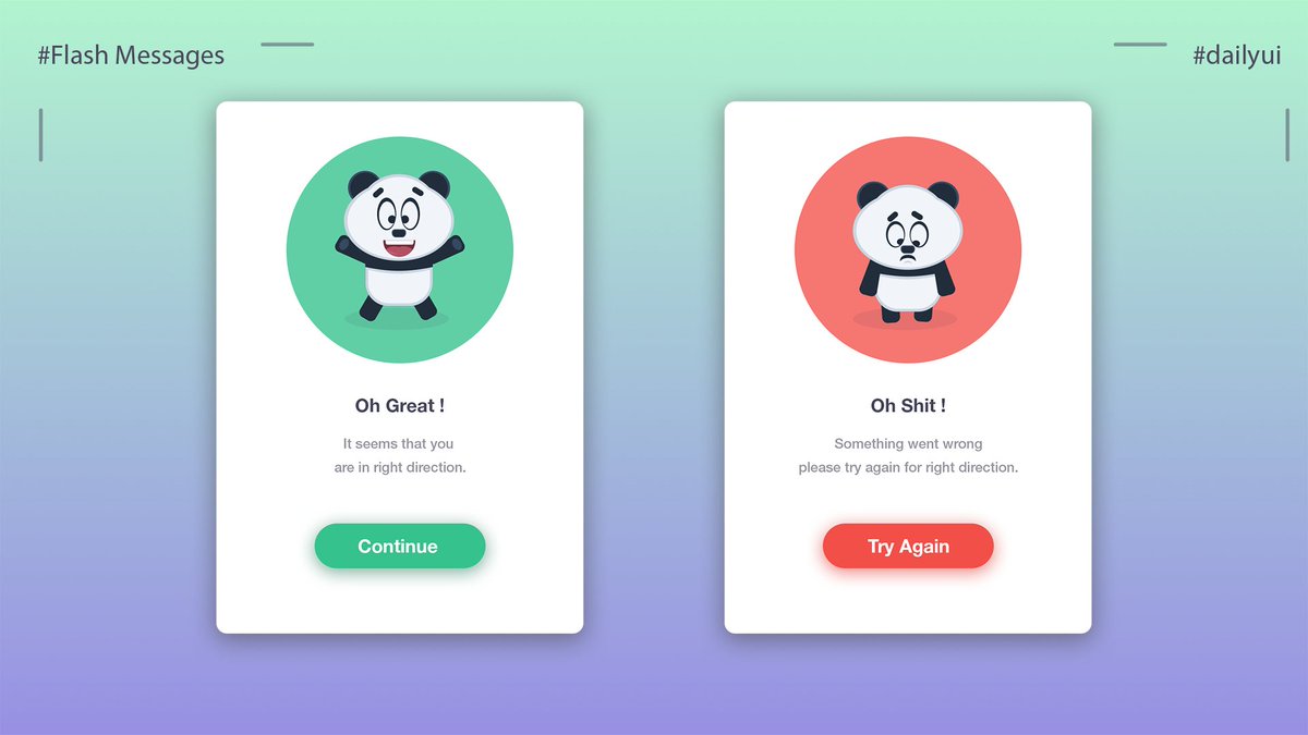 pavelpoddercg's tweet photo. UI Challenge. Day 11
@Daily_UI #uidesign #100daychallenge #dailyui #userinterface #uxdesign #appdesign #branding #collectui #flashmessages #message #UI #ux #designer https://t.co/WmuogJhCj8