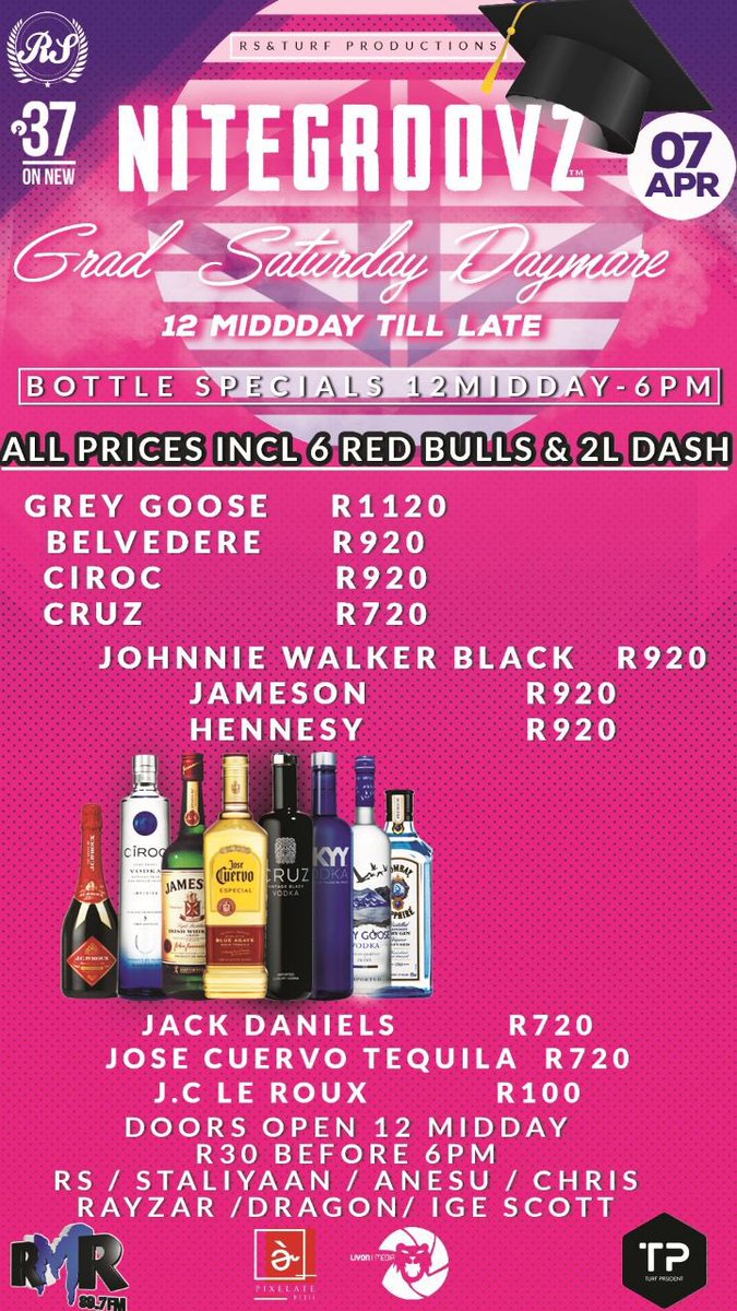 Sphumelele__'s tweet photo. Nitegroovz Daymare
7 April 2018 at @37onNew 

For bookings call 0785107310/0603864335/0848470193 https://t.co/YpBmx7jrFM