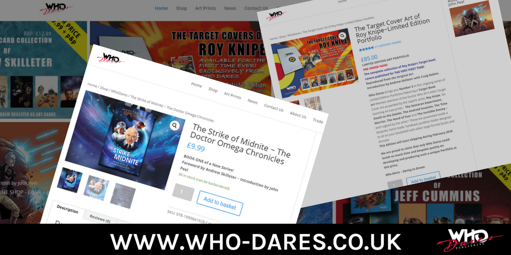 WhoDaresPublish's tweet photo. Have you seen our website?
We have Doctor Who art cards & cover art portfolios from artists Andrew Skilleter, Roy Knipe, Stuart Manning and Jeff Cummins.
https://t.co/AfjRelu0dF
#DoctorWho #CoverArt #AndrewSkilleter #RoyKnipe #StuartManning #JeffCummins https://t.co/mhHRKckwDd