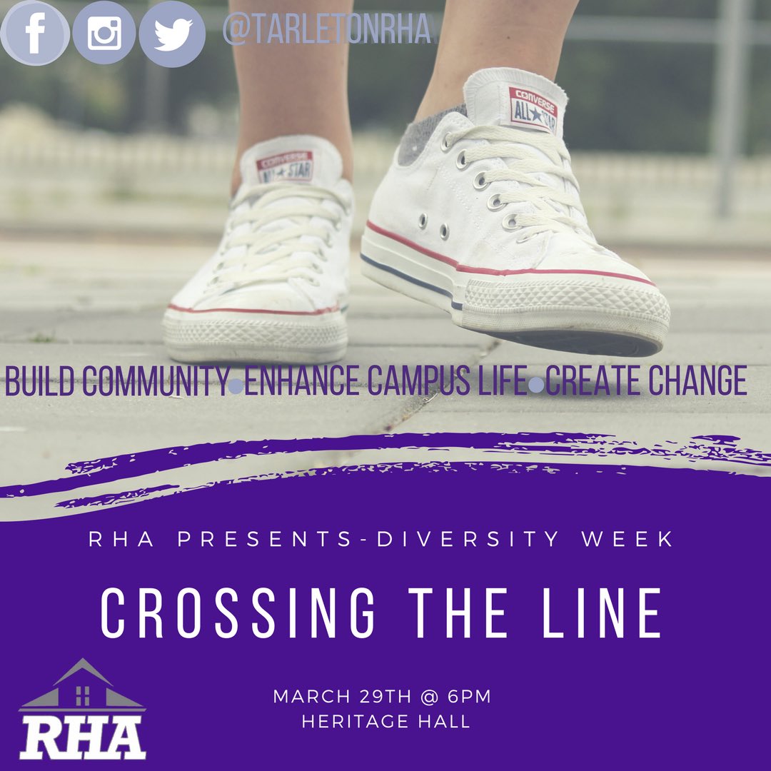 Come join us for our last Diversity Week event! Be there at Heritage Hall - 6pm to learn more about diversity and how we as students understand it! #DiversityWeek #TarletonRHA