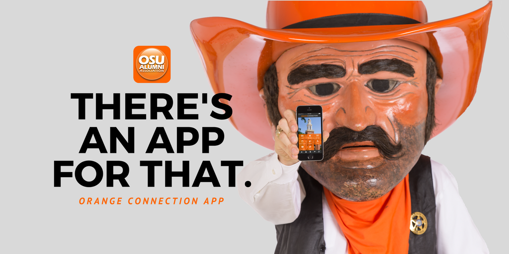 OKStateAlumni's tweet photo. Have you downloaded our Orange Connection app yet? 📲 It's the quickest way to stay up to date on all things #OKStateAlumni! It's perfect for every passionate Cowboy - current students, alumni and fans. 🤠 Download it today at https://t.co/EuISSVQPSk. https://t.co/GlnJdDefrf
