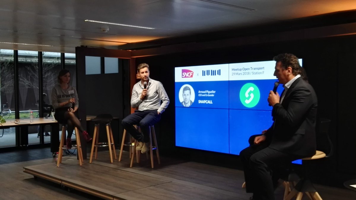 NUMAparis's tweet photo. En direct #meetupSNCF à Station F : @SNCFReseau, premier client de @Snapcall_Seampl : le simplificateur de la relation client ! https://t.co/k3WRmcC8Ru