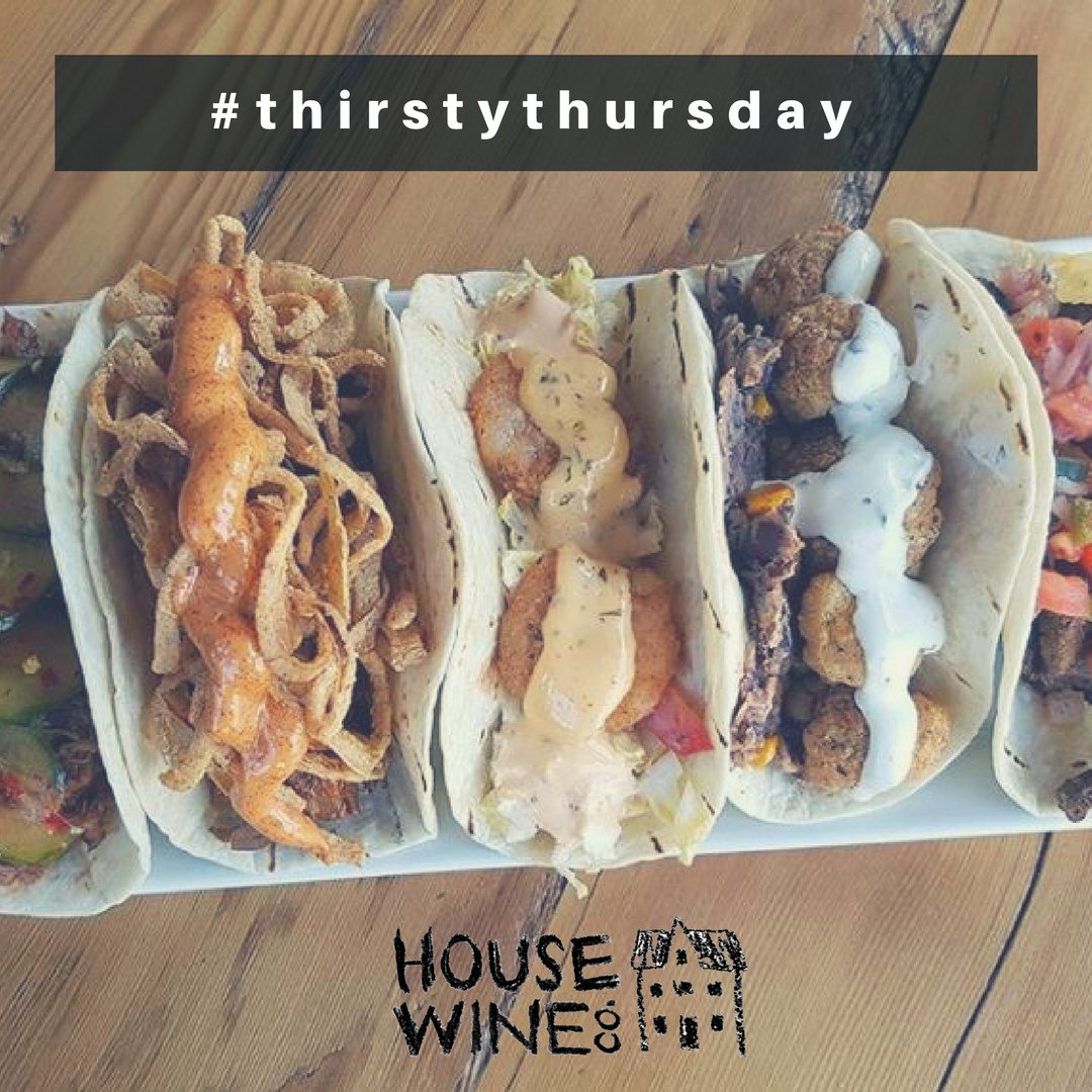 housewineco's tweet photo. How do Southern Fried Shrimp Tacos sound to you? Delicious? Pair it with our Riesling Pinot Grigio at Kitchener's @tastetannery and your taste buds will be screaming for more! #ThirstyThursday https://t.co/IQHKv4SvUq
