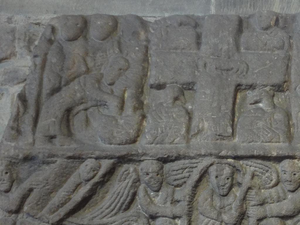 Christ washing the disciples' feet, from an Anglo-Saxon carving from Wirksworth, Derbyshire  http://www.wirksworth.org.uk/A44-STON.htm 