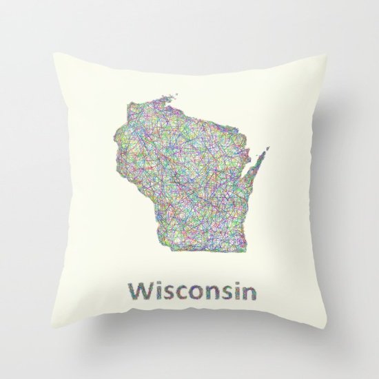 DavidZydd's tweet image. Wisconsin map throw pillow society6.com/product/wiscon… #statemap #home #decor #bedroom