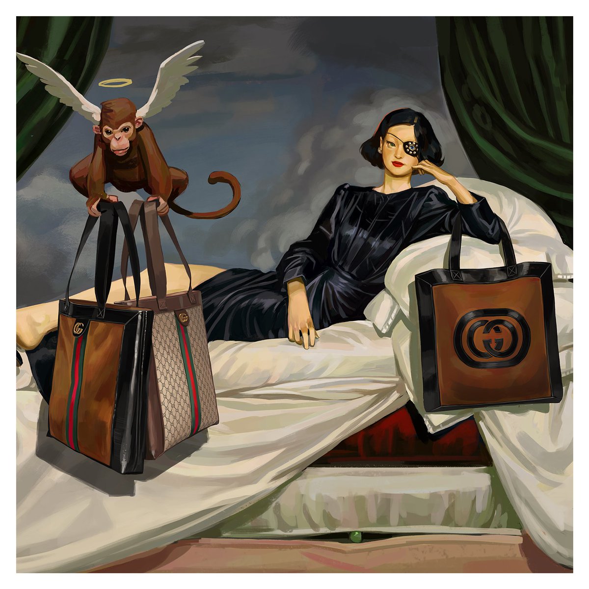 gucci's tweet photo. The Interlocking G detail is stitched to the center of an oversized, unlined #GucciOphidia tote. Its materials and geometric design lends to the retooled vintage appeal that ties into the nostalgic undertones of the #GucciSS18 collection. https://t.co/lY0nzUeRfE