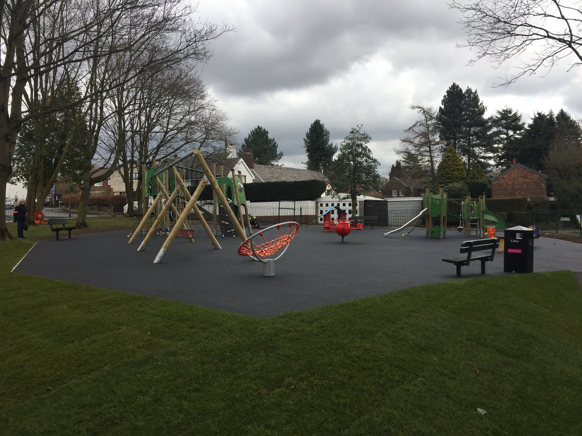 RoeGreenPark's tweet photo. YOUR NEW PLAY PARK IS OPEN!!!!!! Not 100% finished, our beautiful wood carved animals are arriving in a couple of weeks, but you can access the play park from the morning. Enjoy!! From the Roe Green Play Park Committee - Sarah, Andy, Kate and Dan x https://t.co/LmCLWjWUhy