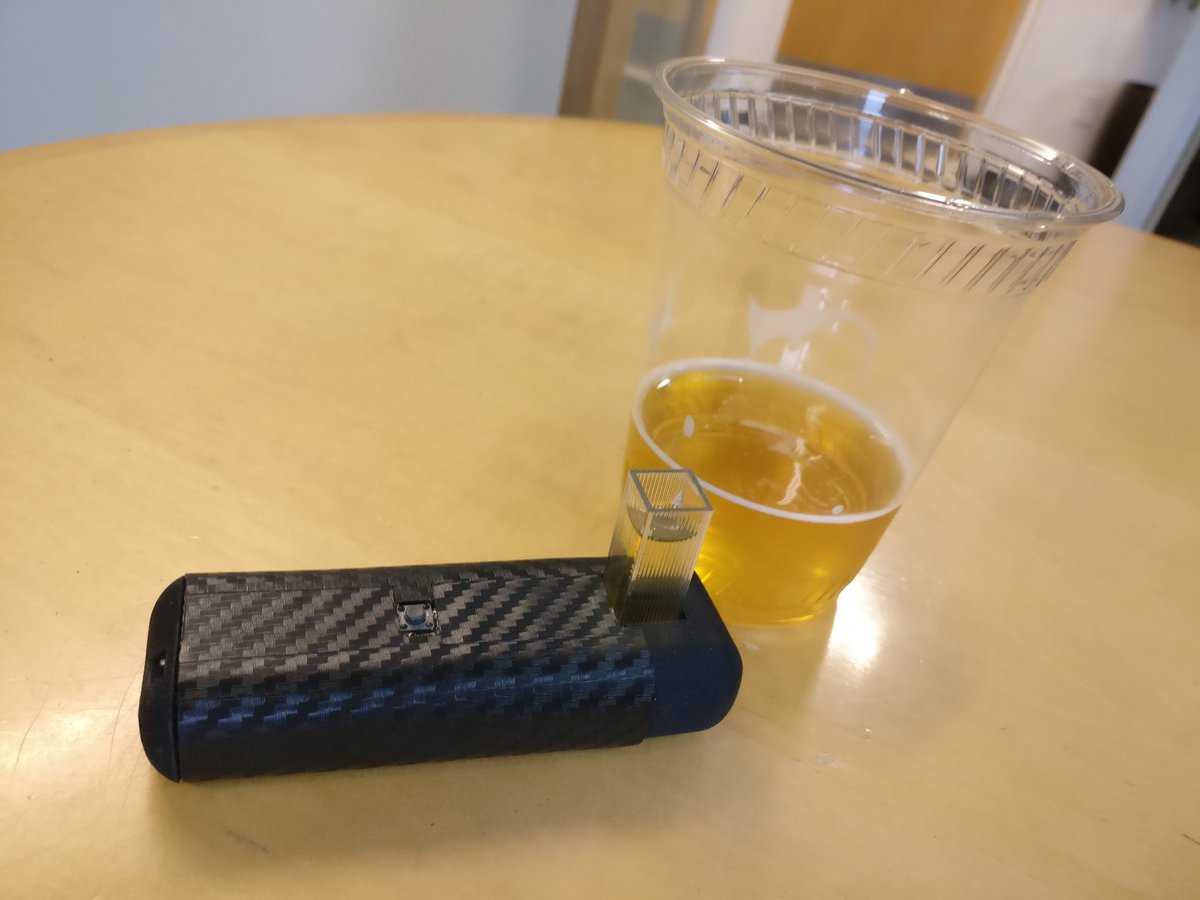 Labbyinc's tweet image. Beer experiments at @VentureCafe @CICCambridge! Just measured SRM color for Pearl (American Wheat Ale) by @bentwaterbrewco using our @Labbyinc prototype. We got an SRM color=2.7 which is ideal for a Wheat Ale and close to Corona Extra! #Labby #BillionLabs
