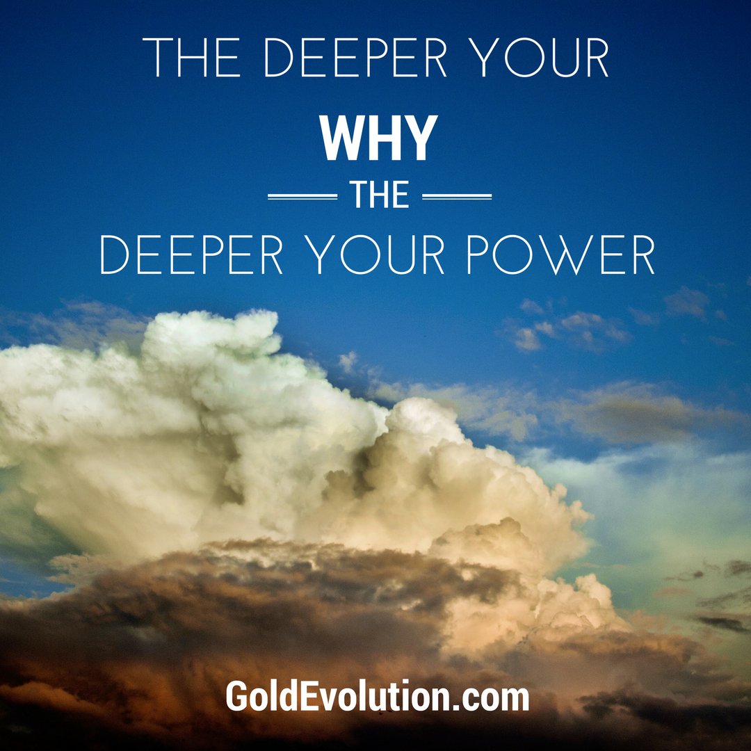 The biggest, deepest WHY gives you the most power.  The shallower, more self centered your WHY, the weaker the power behind it. #power #peace