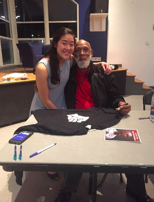 PCBColby's tweet photo. So proud to have John Carlos as our 2018 SHOUT Week keynote speaker! https://t.co/FPvJwDYUuA