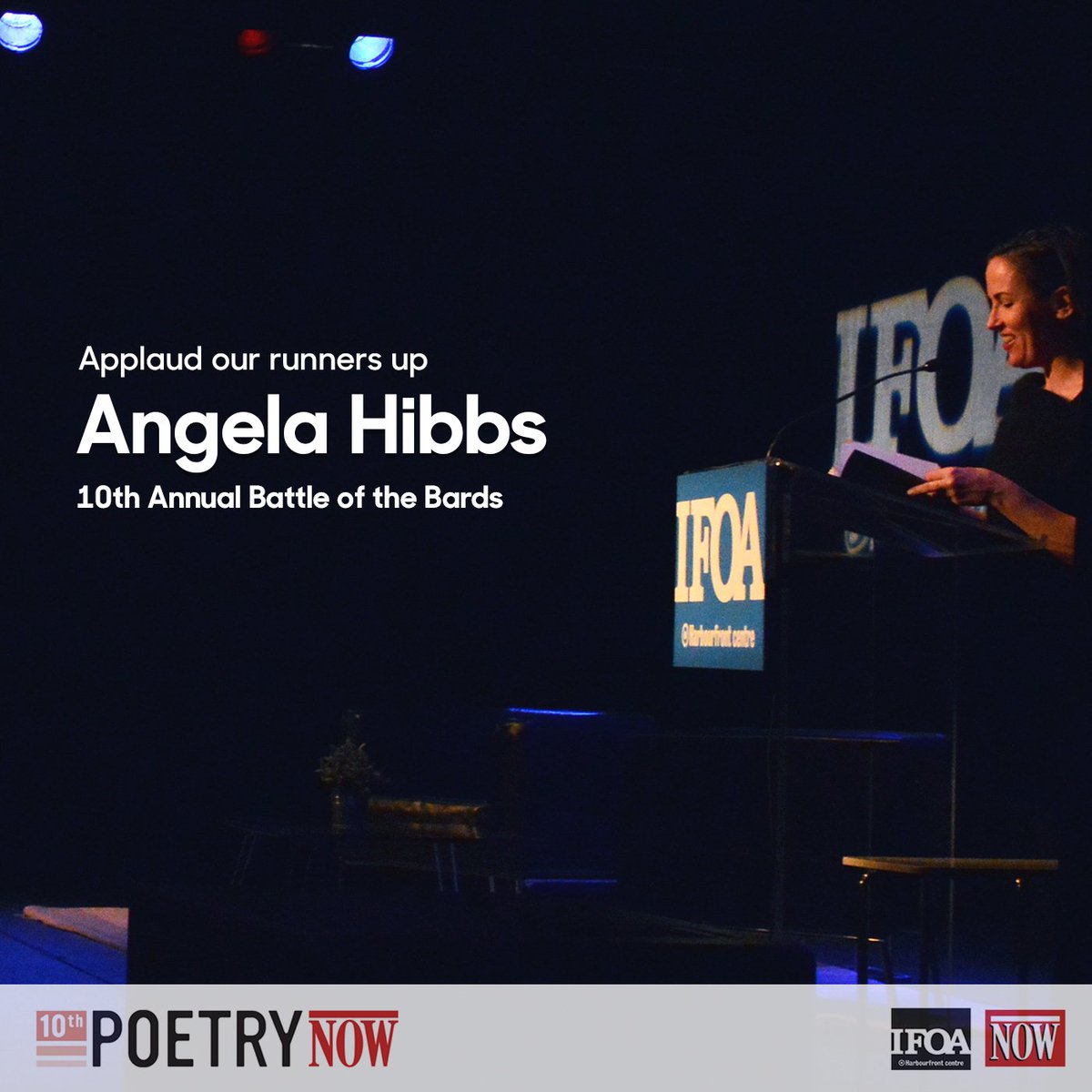 festofauthors's tweet photo. Introducing the runners up from last night’s Battle of the Bards! Congratulations to @hibbsangela, @MargoLaPierre, @karenmulhallen and @jukelip. The judges extend an honourable mention to Stéphane Bouquet! #PoetryNOW #IFOAWeekly https://t.co/JhrSXv5mox