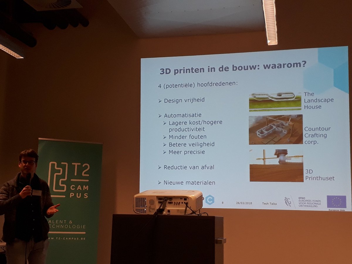 De voordelen van #3dprinten in de bouw nog even op een rijtje op #techtalk : #design vrijheid, #automatisatie, #afvalreductie #materialen. <a href="/VerdonckJ89/">Jonathan Verdonck</a>  <a href="/VLAIO_be/">VLAIO</a> <a href="/BeneensOlen/">Beneens</a> <a href="/VanRoey_pro/">Van Roey</a> <a href="/ThomasMoreBE/">Thomas More-hogeschool</a> <a href="/ugent/">UGent</a> <a href="/KampC_be/">Kamp C</a> <a href="/T2campus/">T2-campus</a>