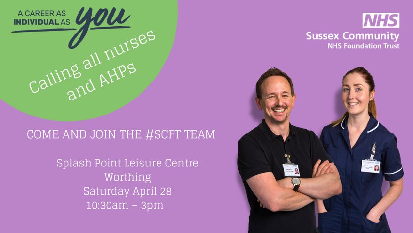 BridgetWinrow's tweet photo. Are you a registered health care professional considering a new role in sunny Sussex? @nhs_sct @AHPs4PH @WeAHPs https://t.co/8NcO99PJvb