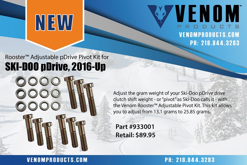 Rooster Adjustable pDrive Pivot Kit for Ski-Doo 2016-Up #venomproducts