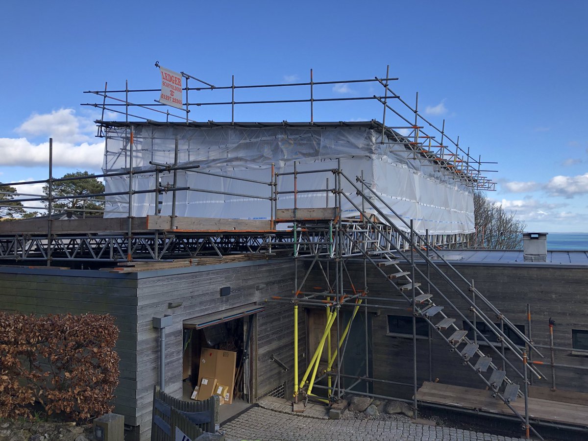 LedgerScaffold's tweet photo. Temporary roof Completed #LymeRegis #Scaffold https://t.co/NrnxSc6T2Q