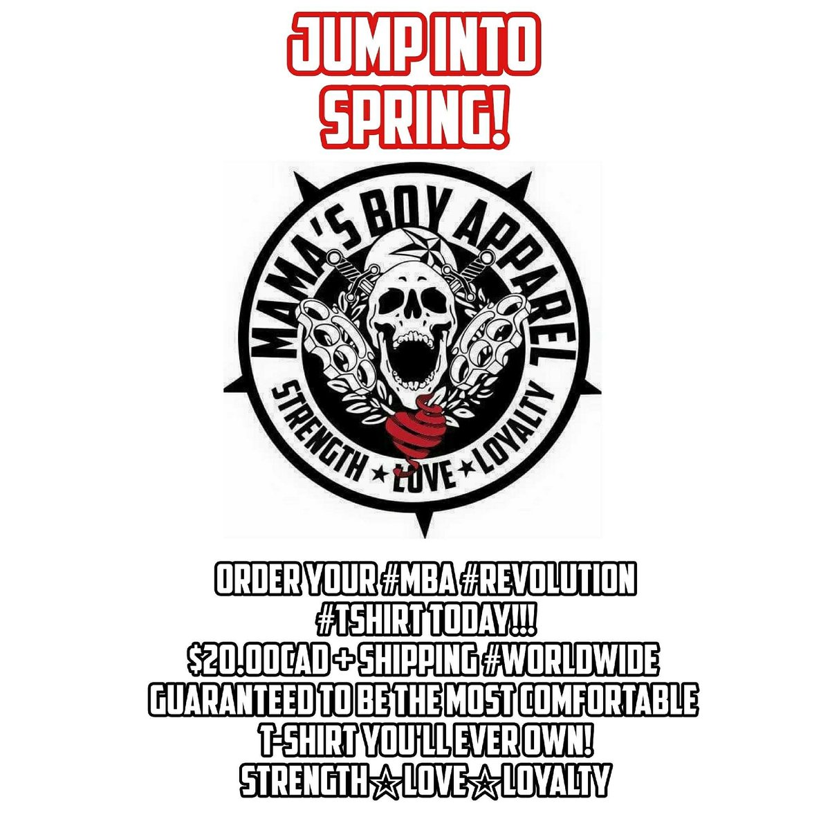 MamasBoyApprl's tweet photo. Order your #MBA #REVOLUTION #TSHIRT today!!! $20.00CAD + shipping #WORLDWIDE
STRENGTH☆LOVE☆LOYALTY
#mamasboy4life #mamasboy #MBA4Life #Canada #Canadian #WeTheNorth #Toronto #the6ix #Tdot #SaugaLife https://t.co/OWd3qUtBPq