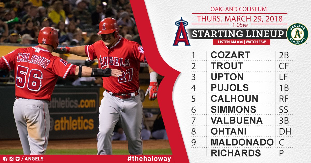 Los Angeles Angels on X: Are you as excited as we are?! Here's the Angels  lineup for #OpeningDay.   / X