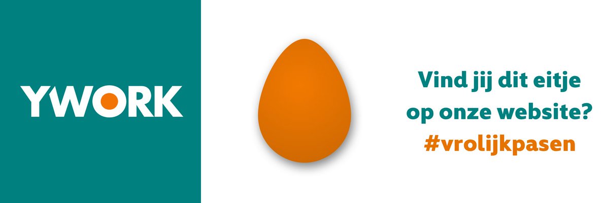 Vind jij dit eitje op onze website ywork.nl? Maak dan kans op een vrolijk en lekker lentepakket! #samenverder @vrolijkpasen