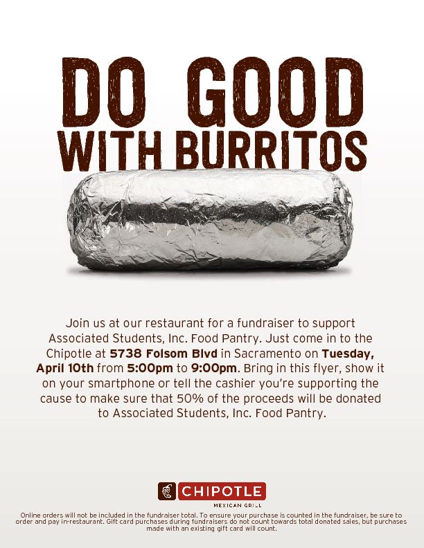 Sac State Asi On Twitter Chipotle Fundraiser To Support The Asi