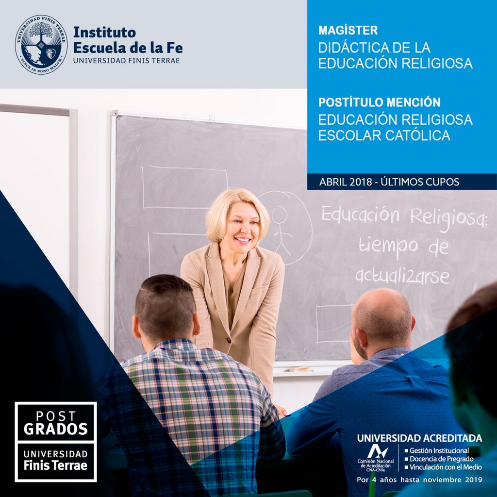 religionfinis's tweet photo. Postítulo Mención en Educación Religiosa Escolar y Magíster en Didáctica de la Educ. Religiosa - Abril 2018, últimos cupos: https://t.co/TcDmMJKKNd https://t.co/sOWtqULTaI