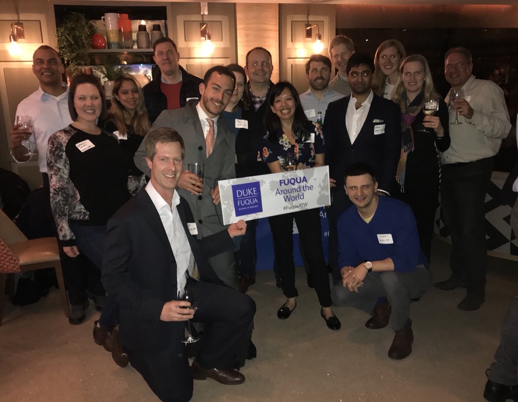 MichaelBulzan's tweet photo. Some of tonight’s #FuquaATW attendees in #London. Go @DukeFuqua and special thanks to Jenny and Mitch for organizing! https://t.co/q6IeiG7Sno