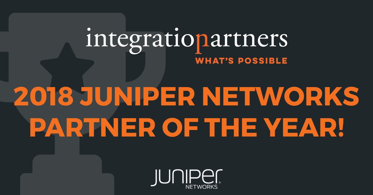 intgrtionprtnrs's tweet photo. Integration Partners Awarded 2018 Juniper Networks Partner of the Year!!!☝️💪🏆🏅🥇🎉 https://t.co/FGiIIX1o7u https://t.co/DLZAN4ai75