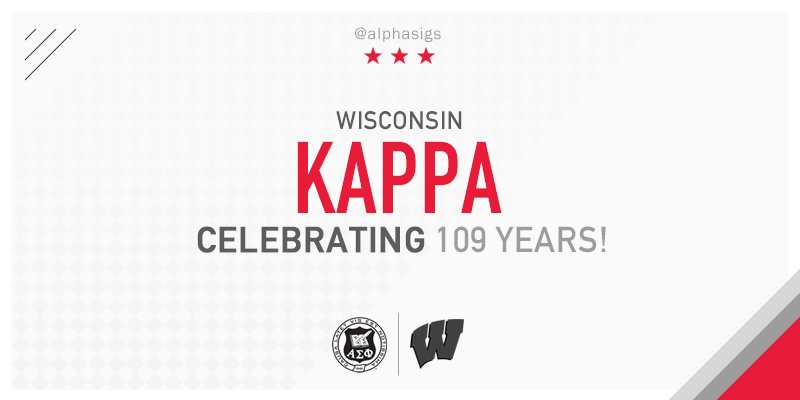 alphasigs's tweet photo. Happy Founders Day to Kappa (Wisconsin) as they celebrate 109 years of brotherhood! #AlphaSig @ASPKappa https://t.co/nxh02uVLT7