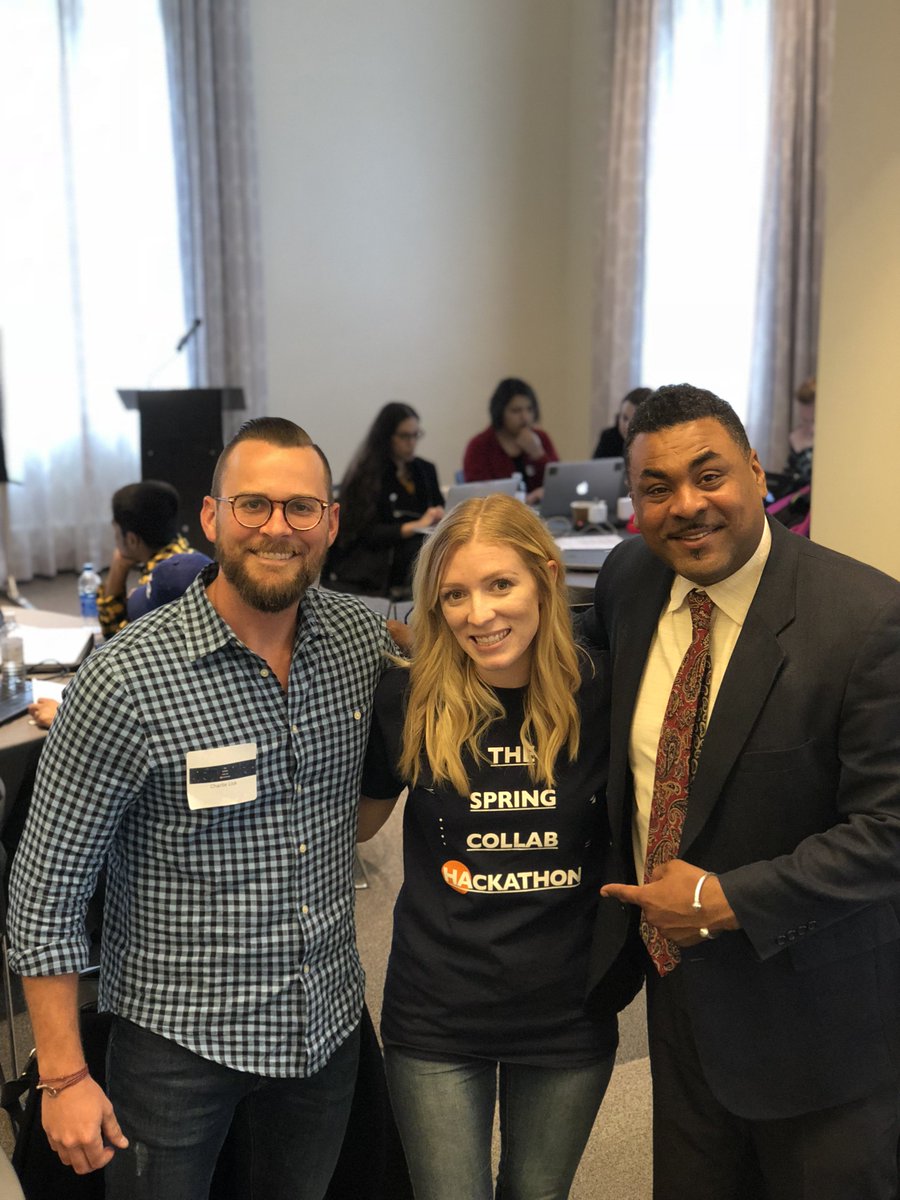 blackhackathon's tweet image. Here at the Spring Collab Hackathon in #BuffaloNY @HotelHenryBFLO  pictured is #RenaissanceMan @CharlieLisk,  Kaitlin of @Synacor and @DewittLeeTO  of #blackhackathon  Special thanks to @oracle and everyone that is supporting  #Collabhackathon #Hackthelack #HacktheDivide