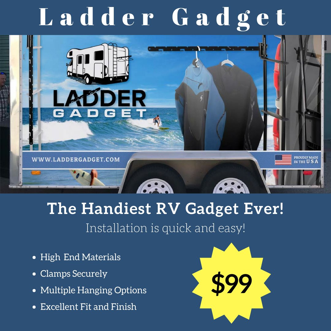 LadderGadget's tweet image. With so many advantages, the Ladder Gadget is the perfect choice for all of your hanging needs! You won't be disappointed! #RV #Rving #RVLife #RVfulltime
