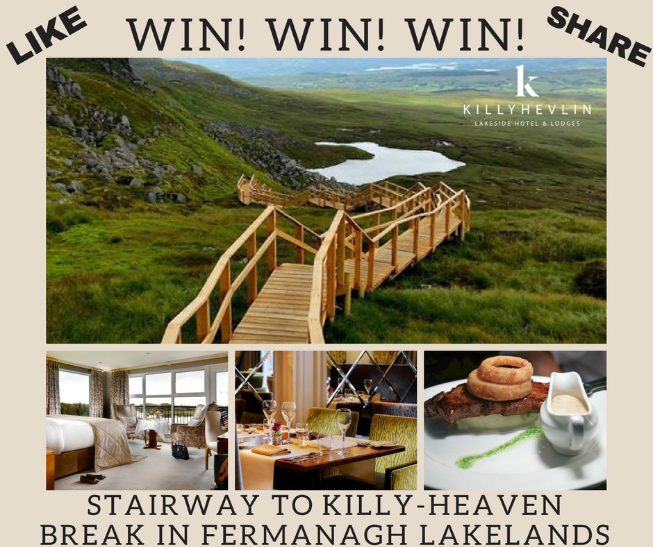 love_belfast's tweet photo. WIN! In celebration of the launch of the Killyhevlin Lakeside Hotel’s new ‘Stairway To Killy-Heaven’ package, we are giving you the chance to win this break!

Retweet and Click : https://t.co/8DAgLr4zbv https://t.co/B8j55CNXJP