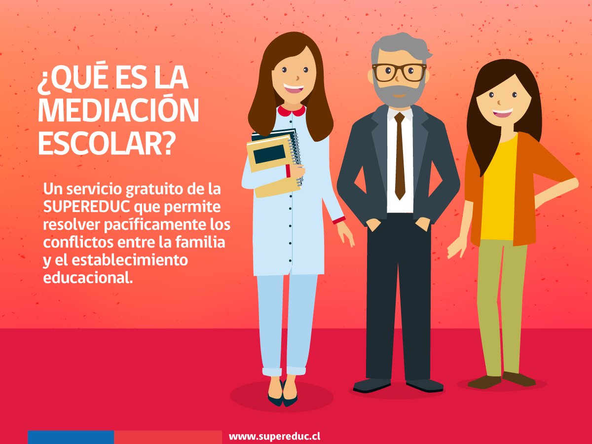 supereduc_cl's tweet image. ¿Sabía que disponemos del servicio de Mediación Escolar para ayudar a la comunidad educativa a resolver conflictos? 🤝
Revise más información en supereduc.cl/resguardo-de-d…