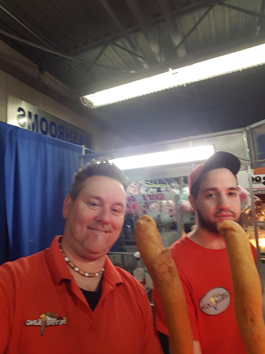 poutine_king's tweet photo. Jumbo corndogs only at Brandon winter fair https://t.co/VcIumnA8pQ