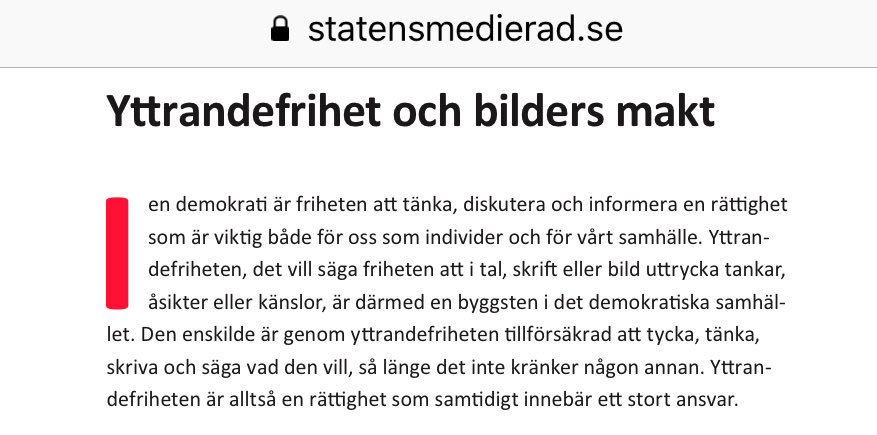 Statens medieråd förklarar yttrandefrihet för våra barn.

”Säg vad du vill, så länge det inte kränker någon annan.”

Kränker? Kan yttrandefriheten inskränkas om någon upplever sig kränkt?