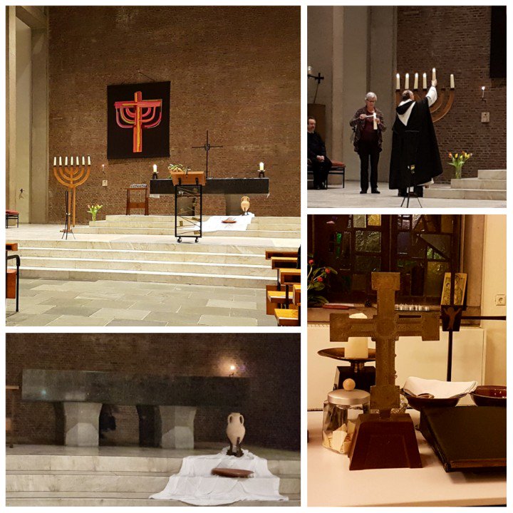 hetsteiger's tweet photo. Een mooie Witte Donderdag dienst gehad. Kaarsen voor Pesach. Ontruiming van het altaar. Tot Pasen een onrustige, onzekere en donkere tijd.
https://t.co/Mv7a1eNhhg https://t.co/OrLfDUgu0e