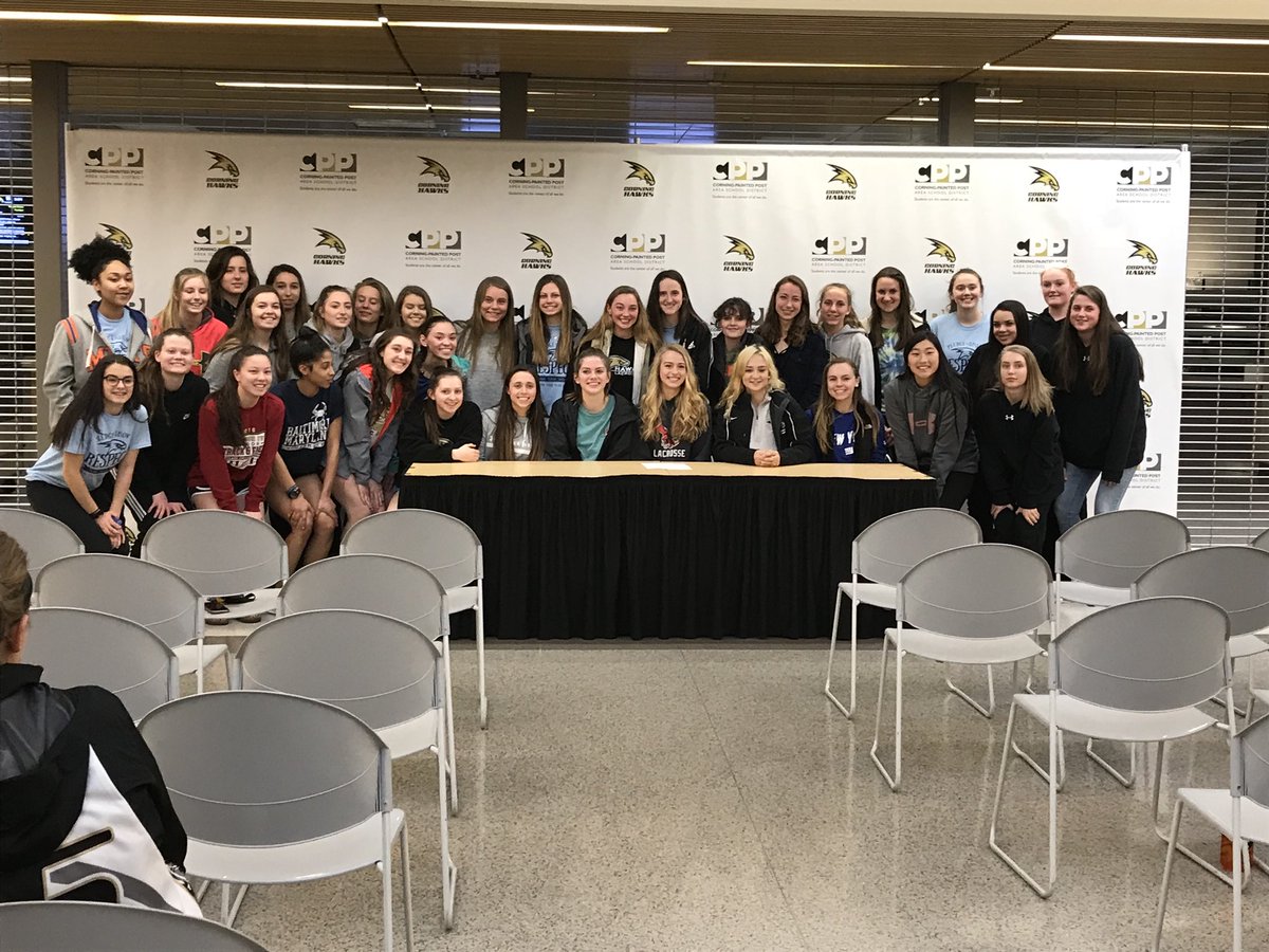TheLeaderPass's tweet photo. Big ups to @CorningHawks Kelsey Simmons for signing to Roberts Wesleyan today for lacrosse. #FriendsForDays https://t.co/bDmpeV4uKy