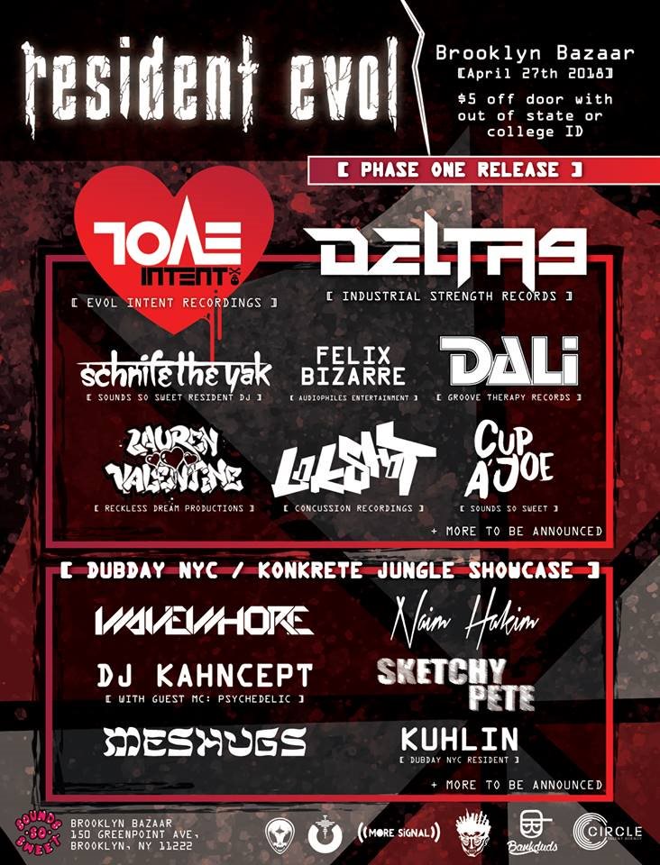 danmeshugs's tweet photo. Back behind the decks 4/27 with @Evol_Intent , @Wavewhore @DJDALINY and more!  #jungle #dnb #justsayjungle #HARDSTYLE #BREAKS #bassmusic  https://t.co/jQCottbqFs https://t.co/Coj6xWyxdJ