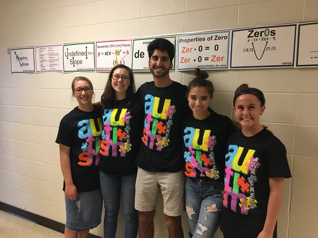 Proud of this crew for spreading #AutismAwareness throughout our school.