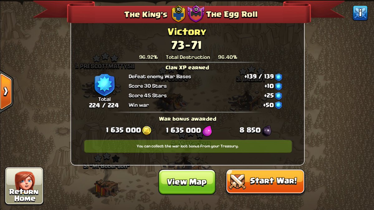 GG the egg roll! Was a fun war👍