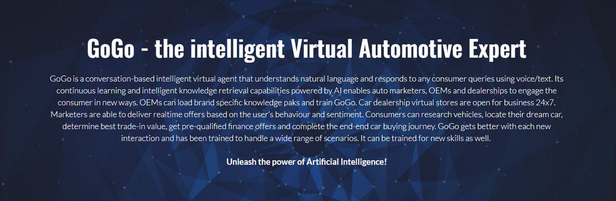 GoGoCar_'s tweet photo. Industry's very first and one of a kind. Have a look at how #GoGo can influence your dealership...#AI #DeepLearning #DL #Automation #BusinessIntelligence #CustomerExperience  #Bestofall #Bigdata #Chatbots #RT #MachineLearning #GoGp #24/7 #anytime #Anyplace #AnywhereIsPossible https://t.co/ZnM7Dlebcl