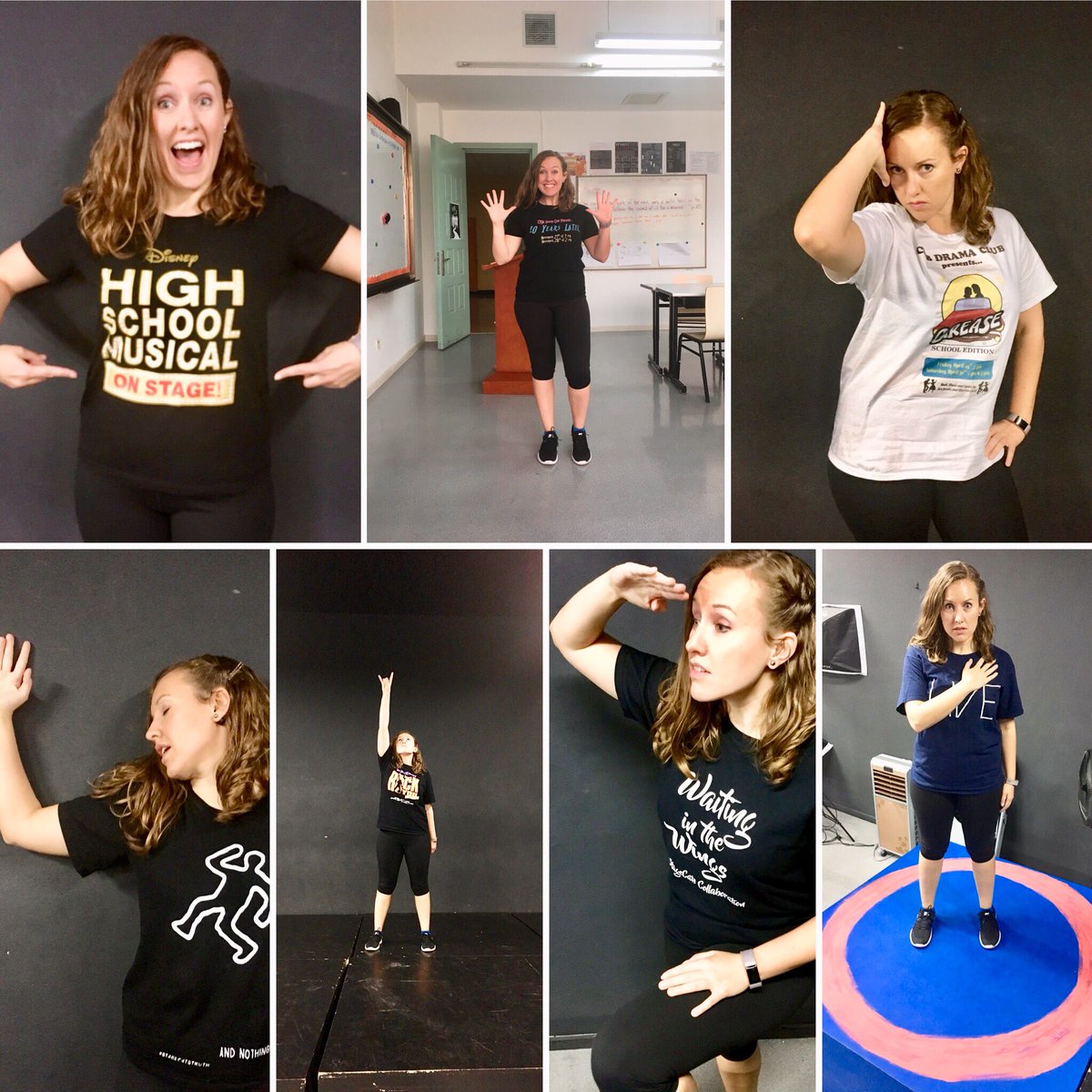 Our stage manager sent around a #CISBStageCats production t-shirt schedule for #team day. So fun reminiscing about our past shows! #myCISB