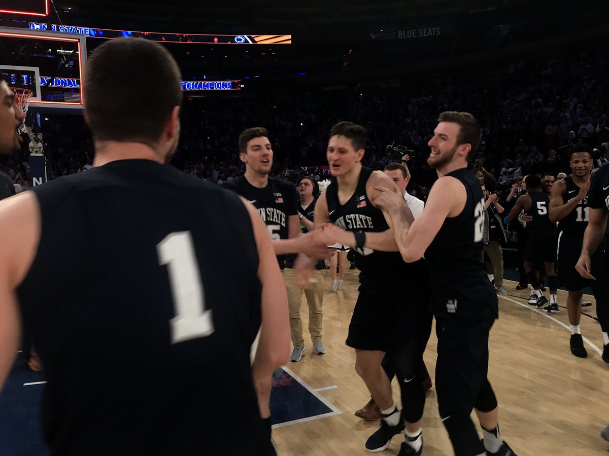 PennStateMBB's tweet photo. NIT Champs 🔵🦁⚪️
#ClimbWithUs https://t.co/PeZb9yDfoW