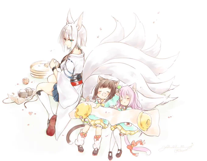 加賀と一緒に、お昼寝タイム。

#アズールレーン 